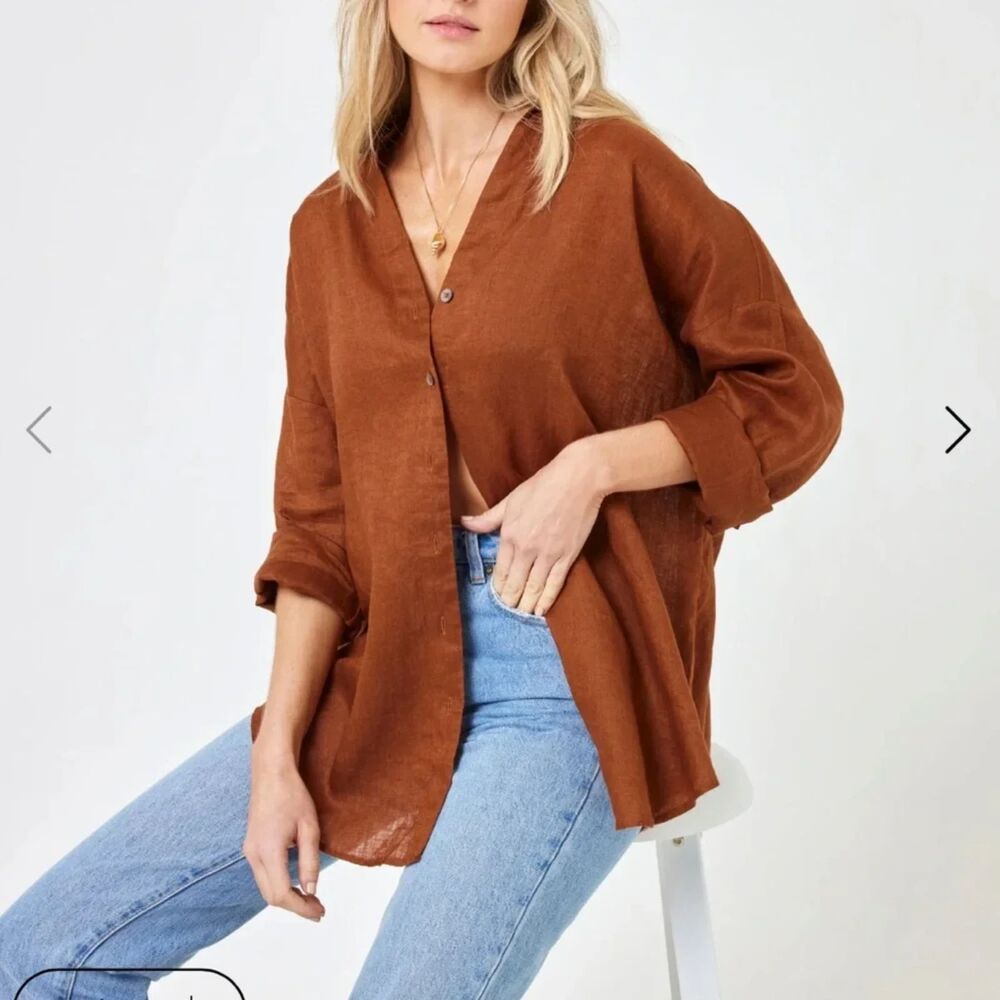 NWOT L*Space Rio Tunic 100% Linen - Picture 2 of 6